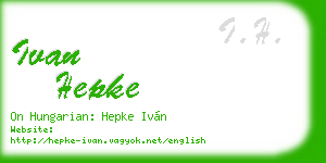 ivan hepke business card